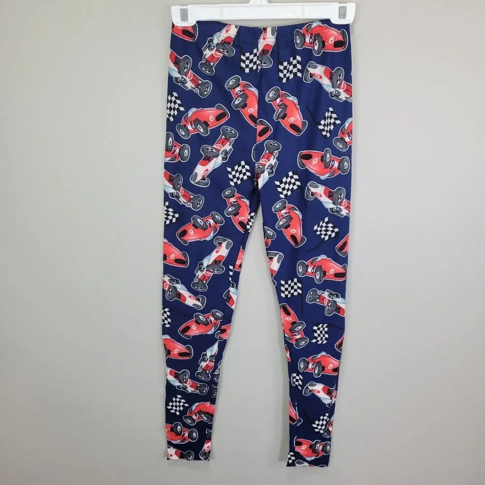 Zinati Race Car Themed Polyester Spandex‎ Ankle Leggings Plus Size OS